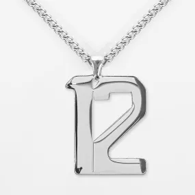 12 Number Pendant with Chain Necklace - Stainless Steel