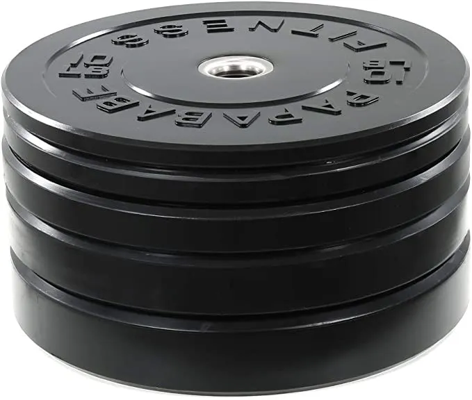 2-Pack Premium Olympic Bumper Plate Weights with Steel Insert (35lbs Each)