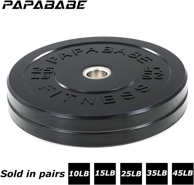 2-Pack Premium Olympic Bumper Plate Weights with Steel Insert (35lbs Each)