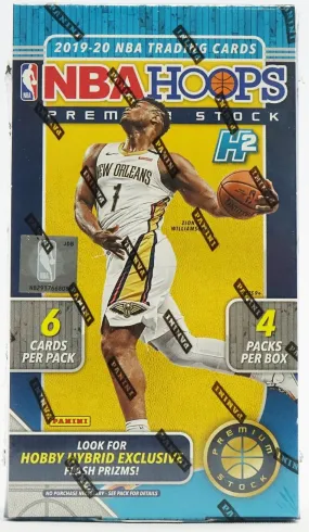 2019/20 Panini Hoops Premium Stock Basketball Hobby Box 4 Packs Per Box, 6 Cards Per Pack