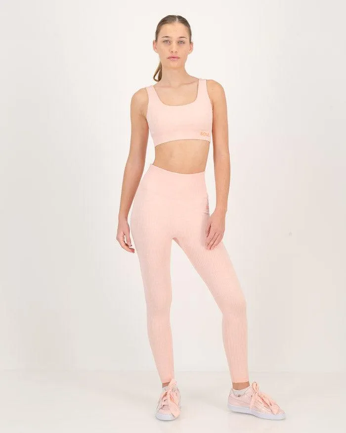 3 PIECE ESSENTIAL SALMON RIBBED FITNESS SET