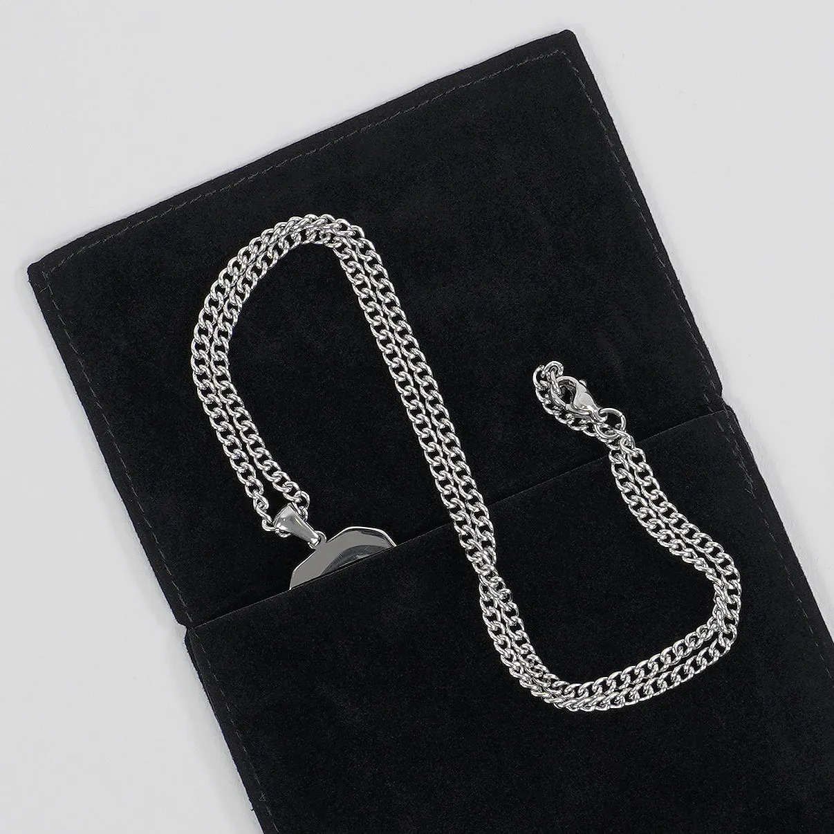 44 Number Pendant with Chain Necklace - Stainless Steel