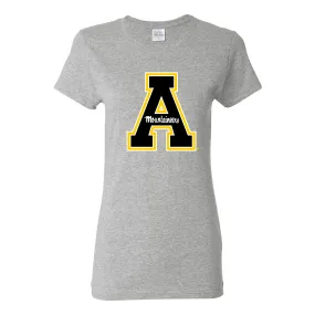 Appalachian State University Mountaineers Primary Logo Cotton Women's T-Shirt - Sport Grey