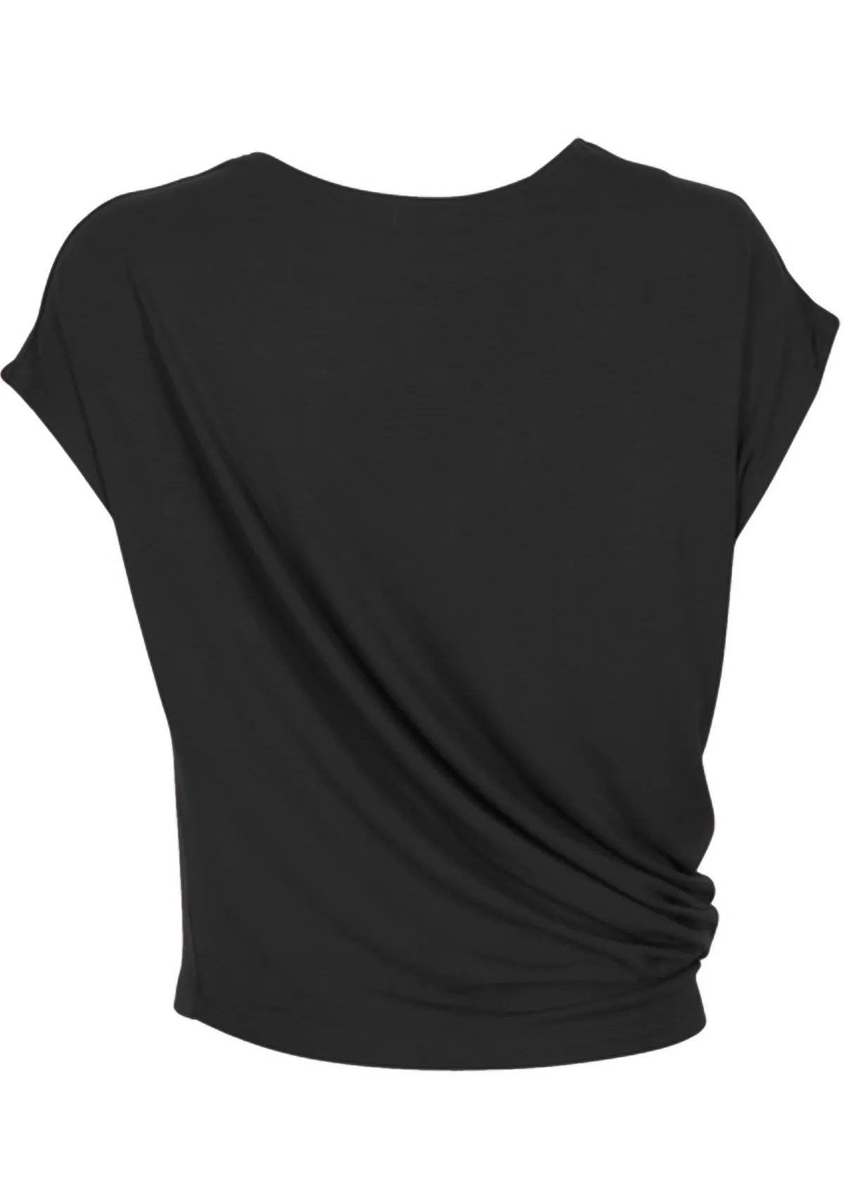 Asymmetrical Rayon Top Black