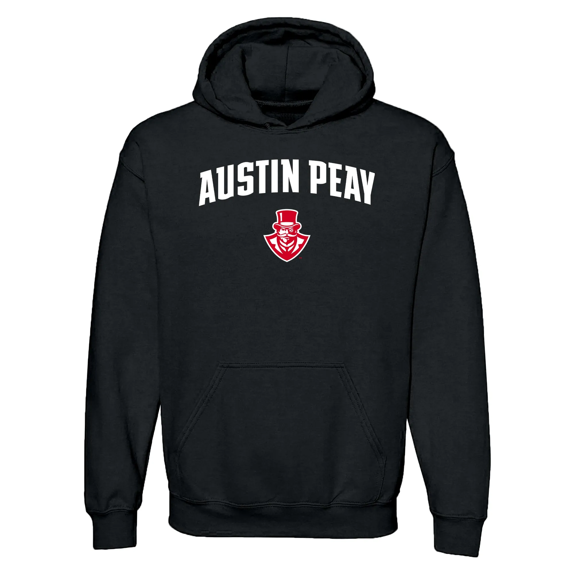 Austin Peay State University Governors Arch Logo Cotton Hoodie - Black