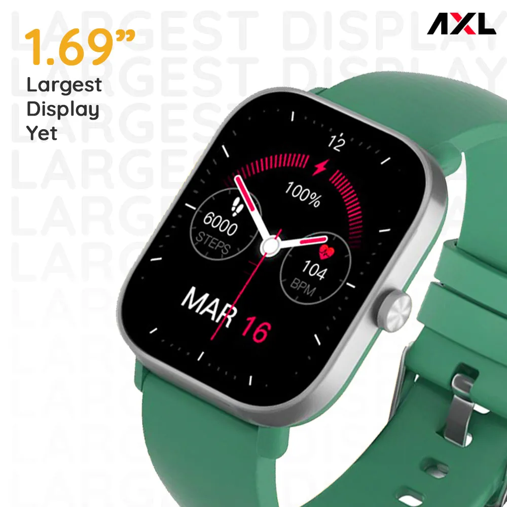 AXL Tempo Smart Watch 1.69" HD Display, Full Touch 100  Sports Mode, Water Proof IP67