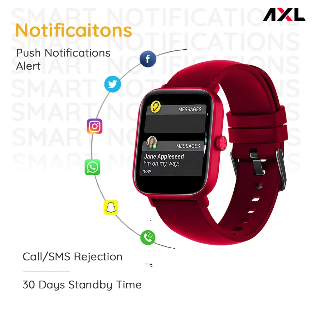 AXL Tempo Smart Watch 1.69" HD Display, Full Touch 100  Sports Mode, Water Proof IP67