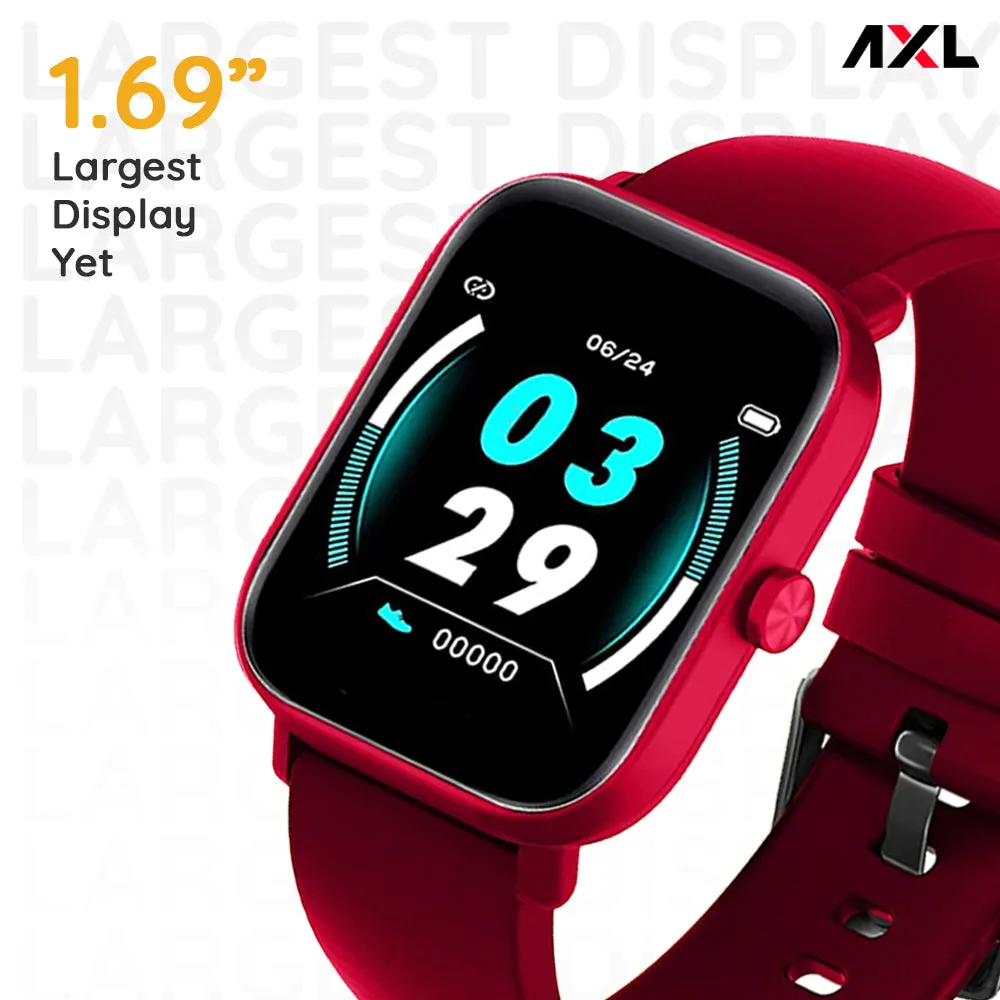 AXL Tempo Smart Watch 1.69" HD Display, Full Touch 100  Sports Mode, Water Proof IP67