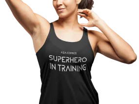 Aza Comics Superhero In Training Racerback Exercise Tee