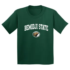 Bemidji State Beavers Arch Logo Youth T Shirt - Forest