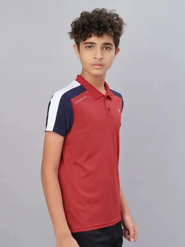 Boys Colorblock Slim Fit Polo T-shirt with TECHNO COOL