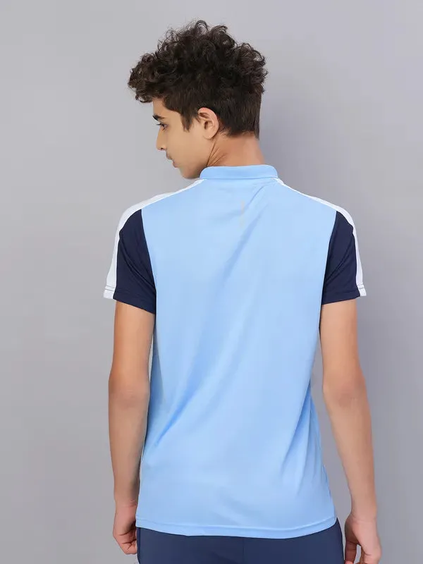 Boys Colorblock Slim Fit Polo T-shirt with TECHNO COOL