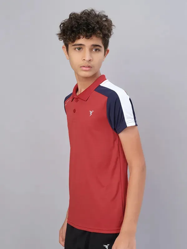 Boys Colorblock Slim Fit Polo T-shirt with TECHNO COOL