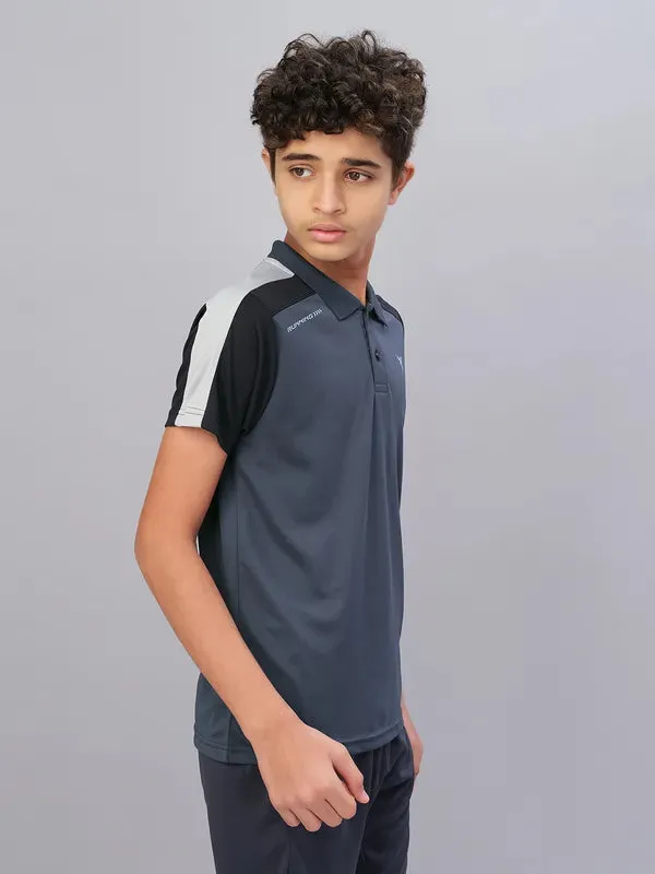 Boys Colorblock Slim Fit Polo T-shirt with TECHNO COOL