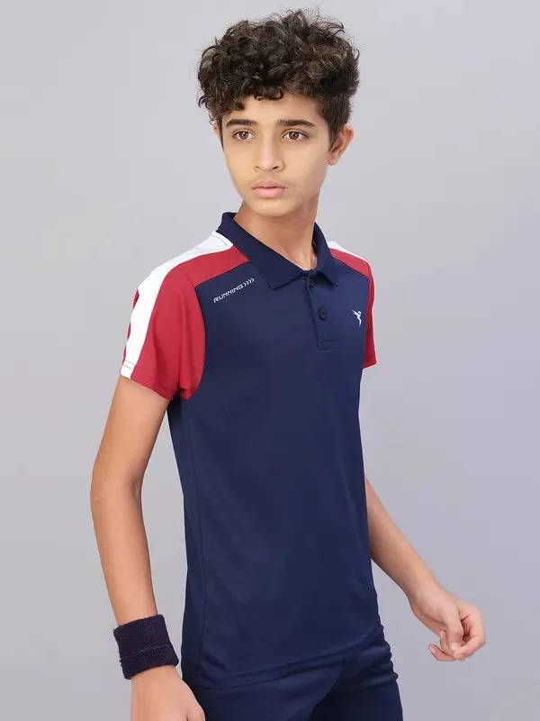 Boys Colorblock Slim Fit Polo T-shirt with TECHNO COOL