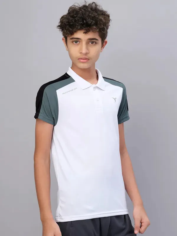 Boys Colorblock Slim Fit Polo T-shirt with TECHNO COOL