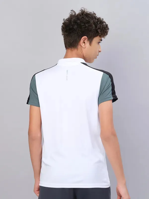 Boys Colorblock Slim Fit Polo T-shirt with TECHNO COOL