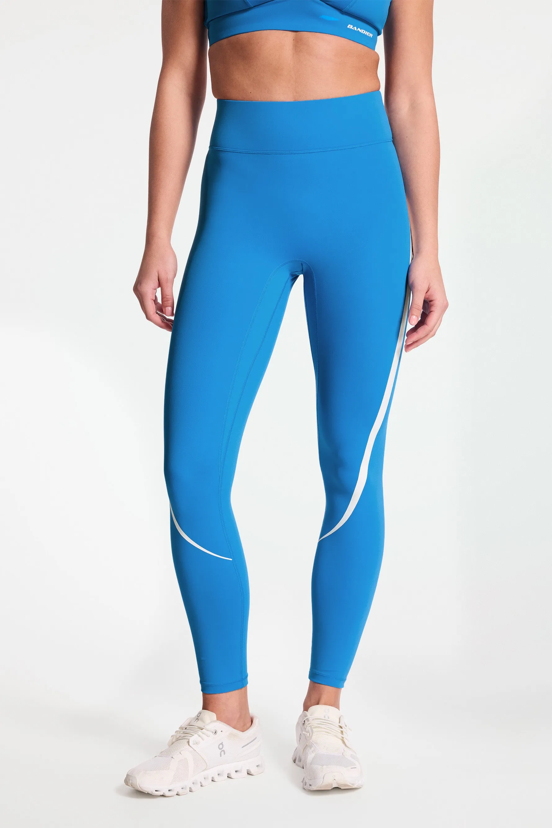 Center Stage Contrast Legging - Blue/white