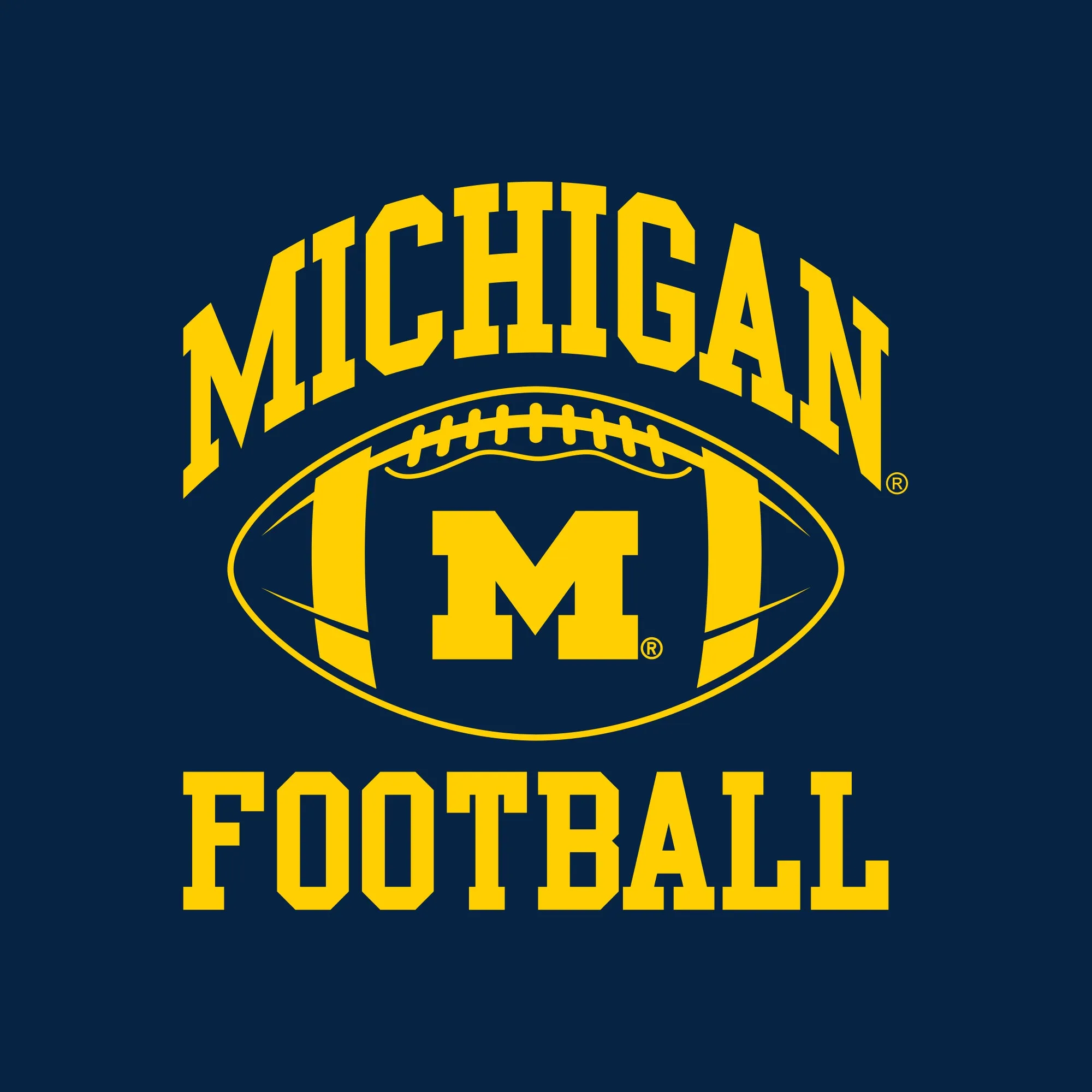 Classic Football Arch Left Chest University of Michigan Basic Cotton Crewneck Sweatshirt - Navy