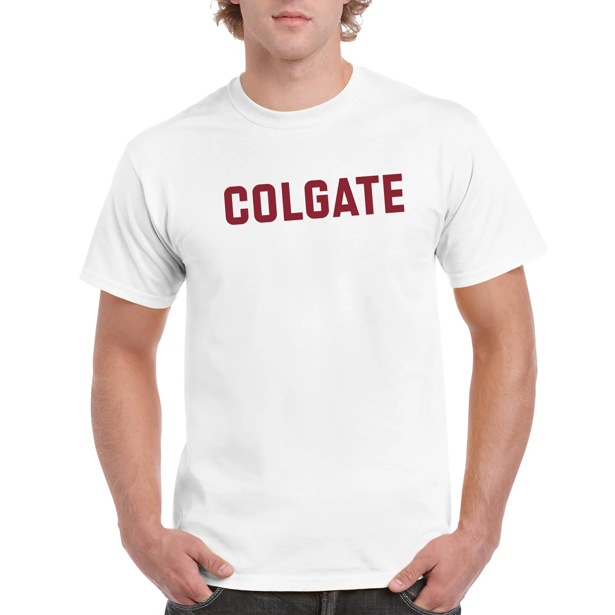 Colgate University Raiders Basic Block Short Sleeve T Shirt - White