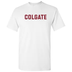 Colgate University Raiders Basic Block Short Sleeve T Shirt - White