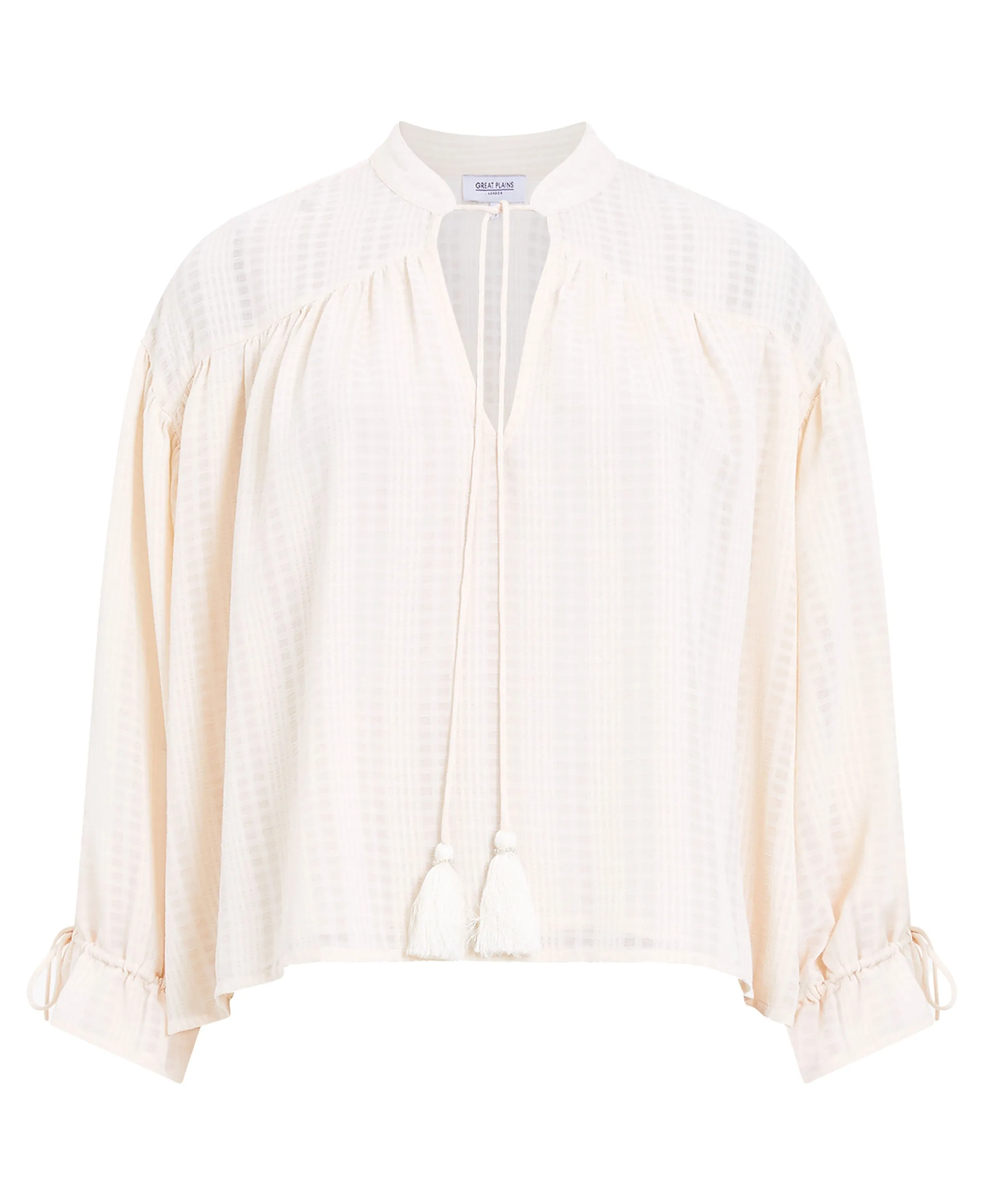 Desert Check Blouse - Ecru