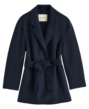 Handstitched Belted Blazer - Evening Blue