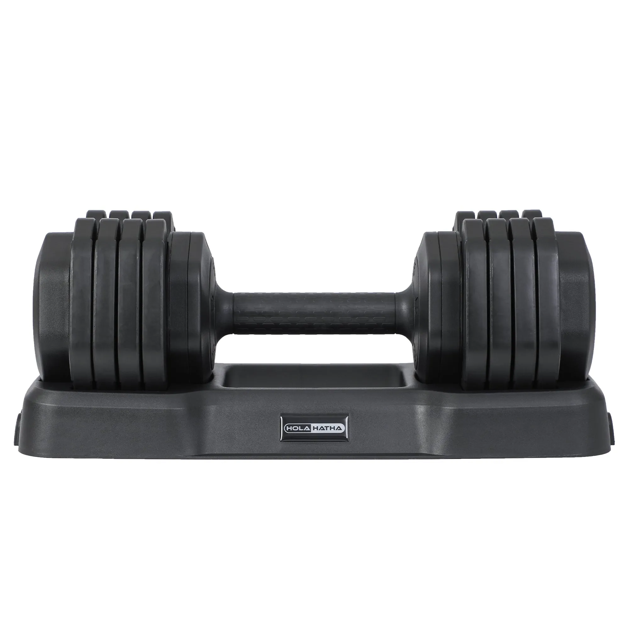 HolaHatha 5-in-1 Adjustable 15-55lb Dumbbell Home Gym Workout Equipment, Single