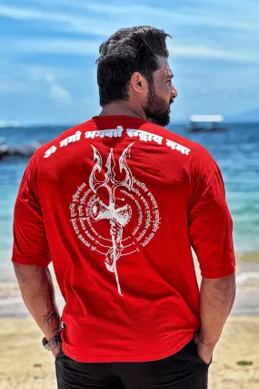 Lord SHIVA Immortal Oversized T-shirt (RED)