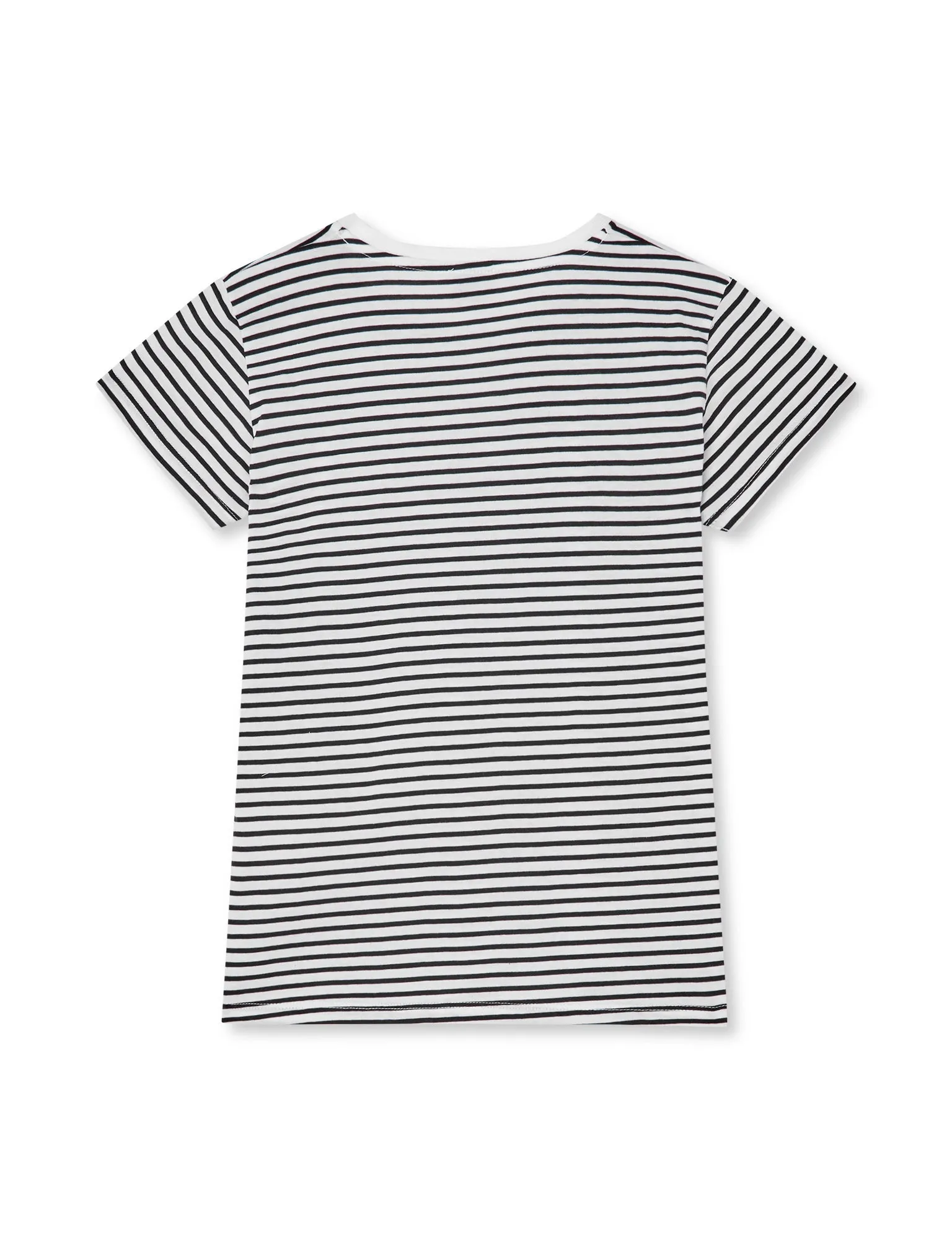 Organic Jersey Stripe Tuvina Tee FAV,  White/Black