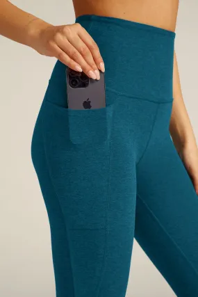 Out of Pocket High Waisted Midi Leggings - Blue Gem